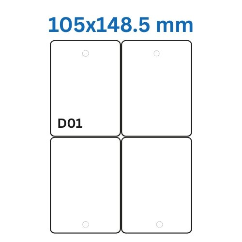 Lāzera etiķete 105 × 148,5 mm (D01) Lāzera etiķete 105 × 148,5 mm (D01)