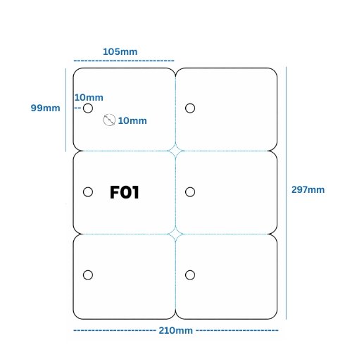 Lāzera etiķete 105 × 99 mm (F01) Lāzera etiķete 105 × 99 mm (F01)