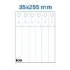 Spraužamās etiķetes uz loksnēm 35 x 255mm Spraužamās etiķetes uz loksnēm 35 x 255mm
