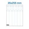 Spraužamās etiķetes uz loksnēm 35 x 255mm