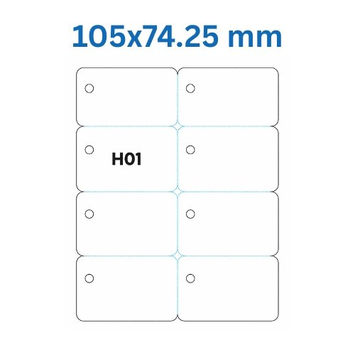 Lāzera etiķetes 105 × 74,25 mm (H01) Lāzera etiķetes 105 × 74,25 mm (H01)