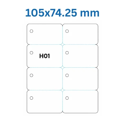 Lāzera etiķetes 105 × 74,25 mm (H01)