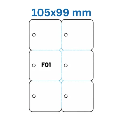 Lāzera etiķete 105 × 99 mm (F01)