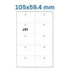 Lāzera etiķetes 105 × 59,4 mm (J01)