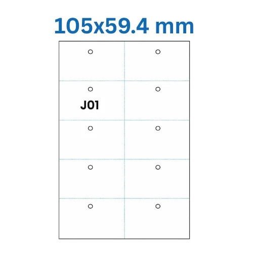 Lāzera etiķetes 105 × 59,4 mm (J01)