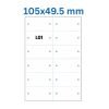 Lāzera etiķetes 105 × 49,5 mm (L01)