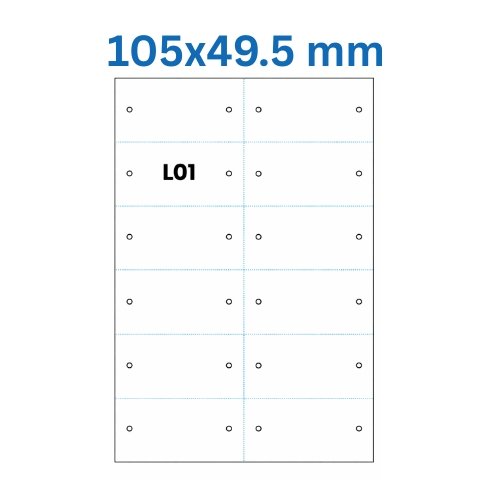 Lāzera etiķetes 105 × 49,5 mm (L01) Lāzera etiķetes 105 × 49,5 mm (L01)