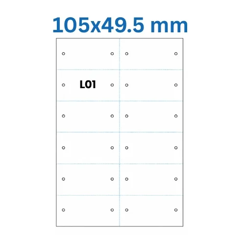 Lāzera etiķetes 105 × 49,5 mm (L01)