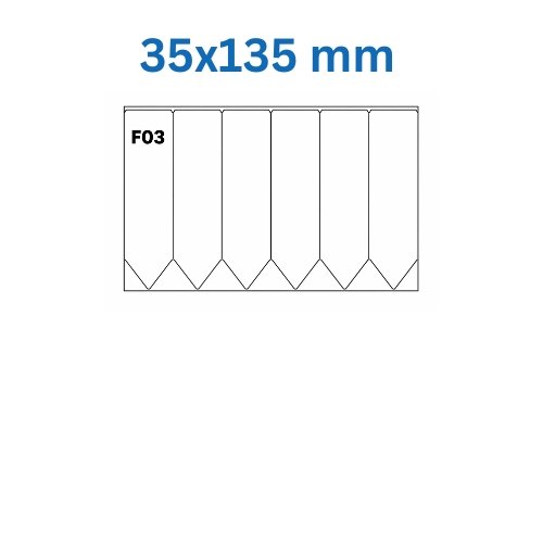 Uzlīmju loksnes ievietošanai podos 35 × 135 mm (F03) Uzlīmju loksnes ievietošanai podos 35 × 135 mm (F03)