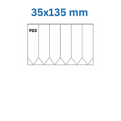 Uzlīmju loksnes ievietošanai podos 35 × 135 mm (F03)