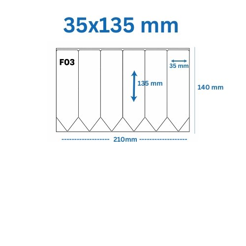 Uzlīmju loksnes ievietošanai podos 35 × 135 mm (F03) Uzlīmju loksnes ievietošanai podos 35 × 135 mm (F03)