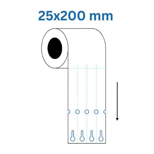 Loop Lock etiķetes 25 × 200 mm – 4 joslas (BALTA) Loop Lock etiķetes 25 × 200 mm – 4 joslas (BALTA)