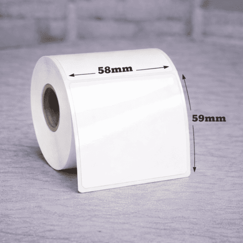 Semigloss uzlīmes 58 x 59mm (1200gab rullī) x6 Semigloss uzlīmes 58 x 59mm (1200gab rullī) x6