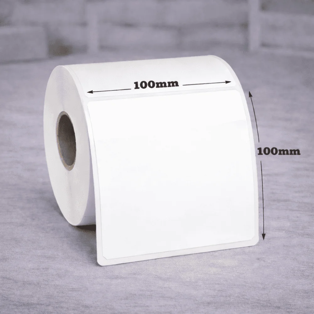 Semigloss uzlīmes 100 x 100mm (725gab rullī) x6