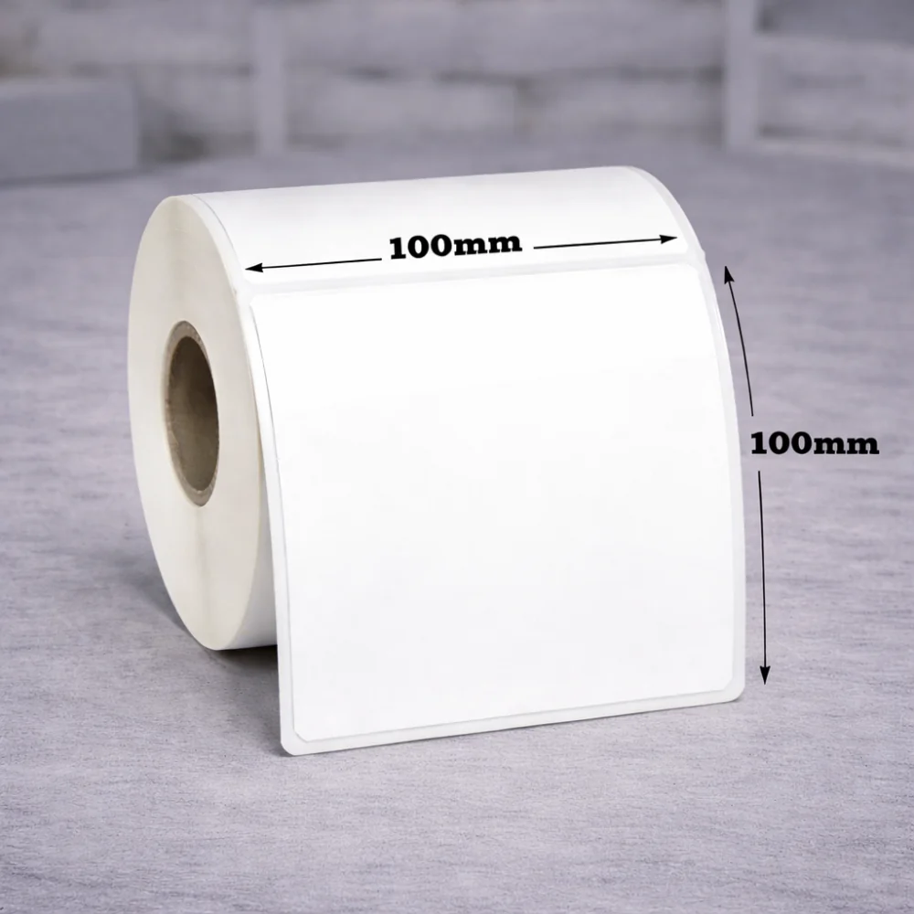 Polipropilēna uzlīmes 100 x 100mm (725gab rullī) x6