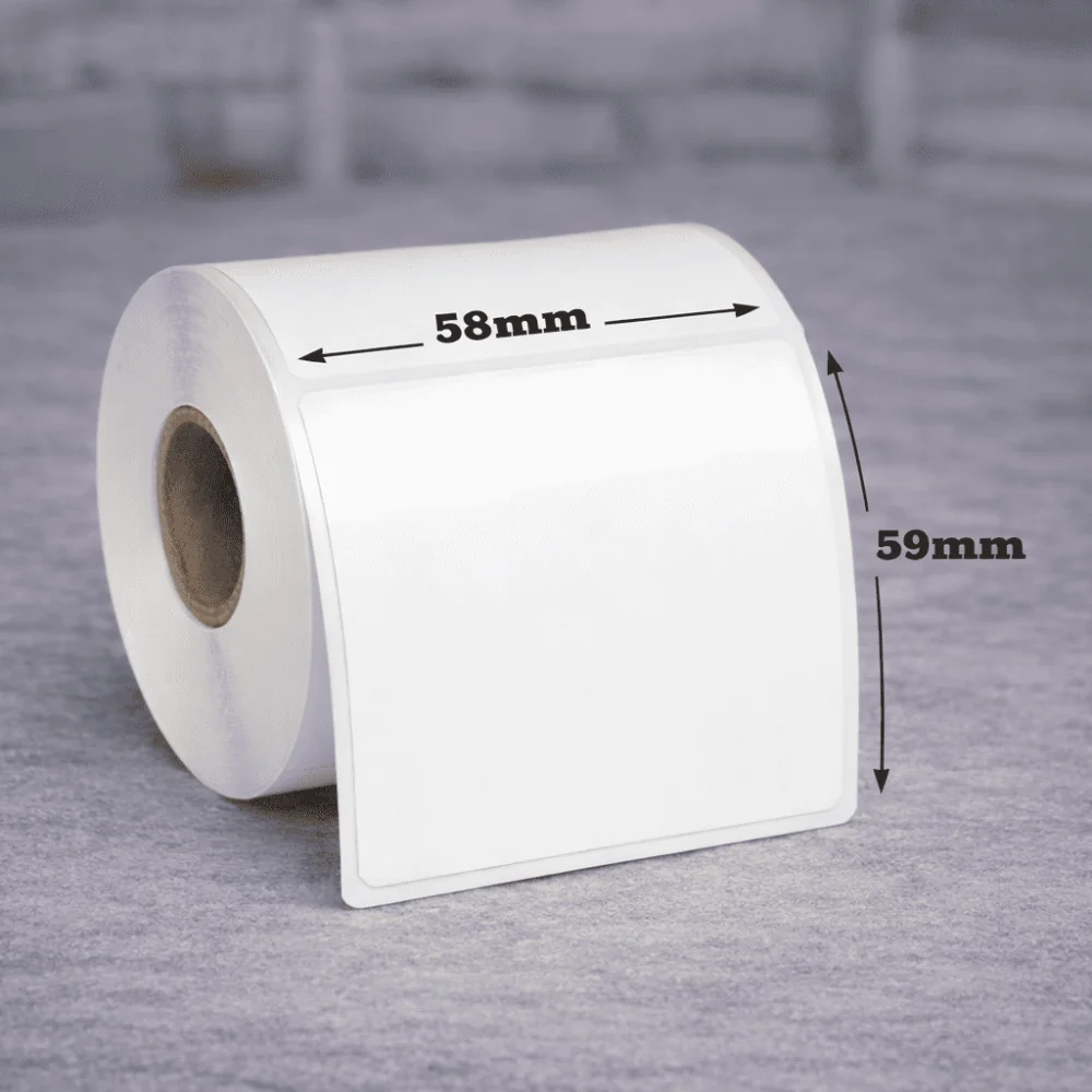 Polipropilēna uzlīmes 58 x 59mm (1200gab rullī)