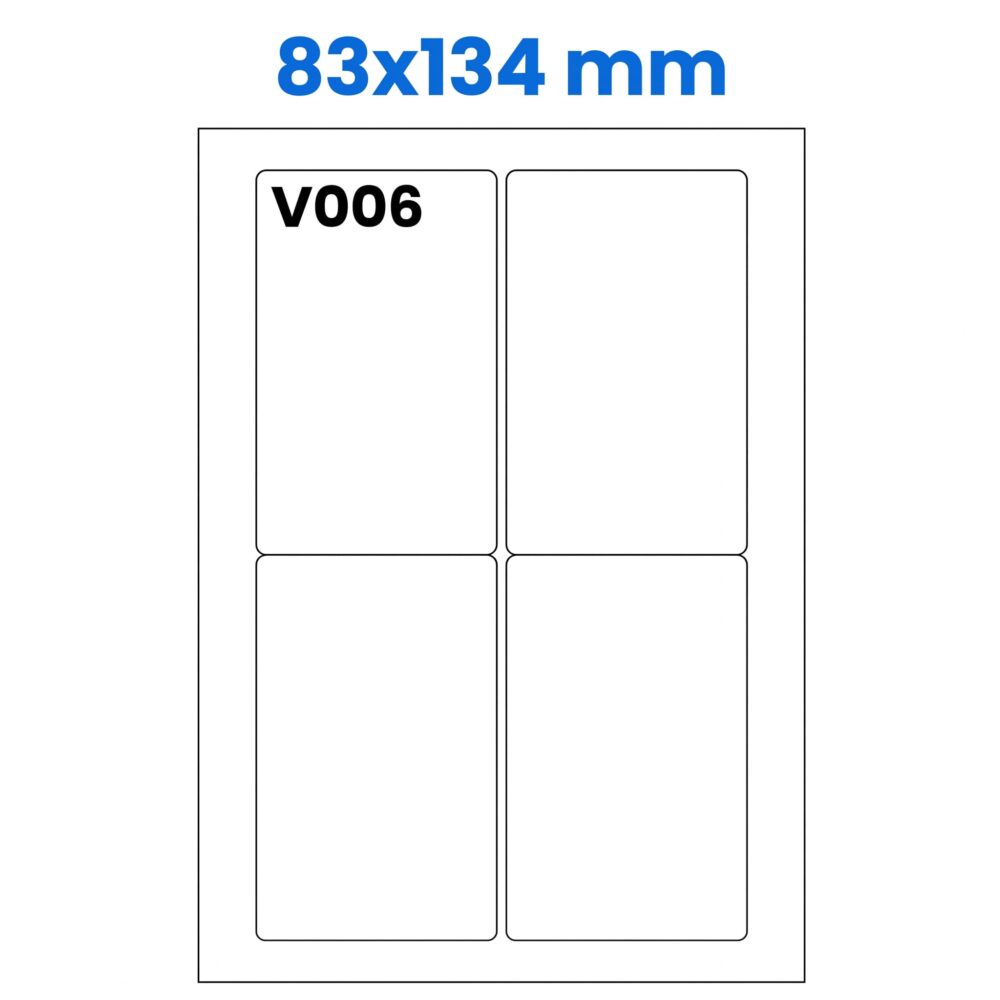 Lāzera etiķetes 83 x 134mm (V006) Lāzera etiķetes 83 x 134mm (V006)